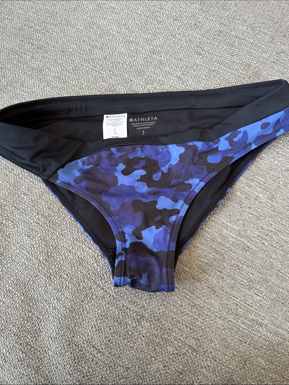 Athleta Navy and Black Camo Bikini Bottoms